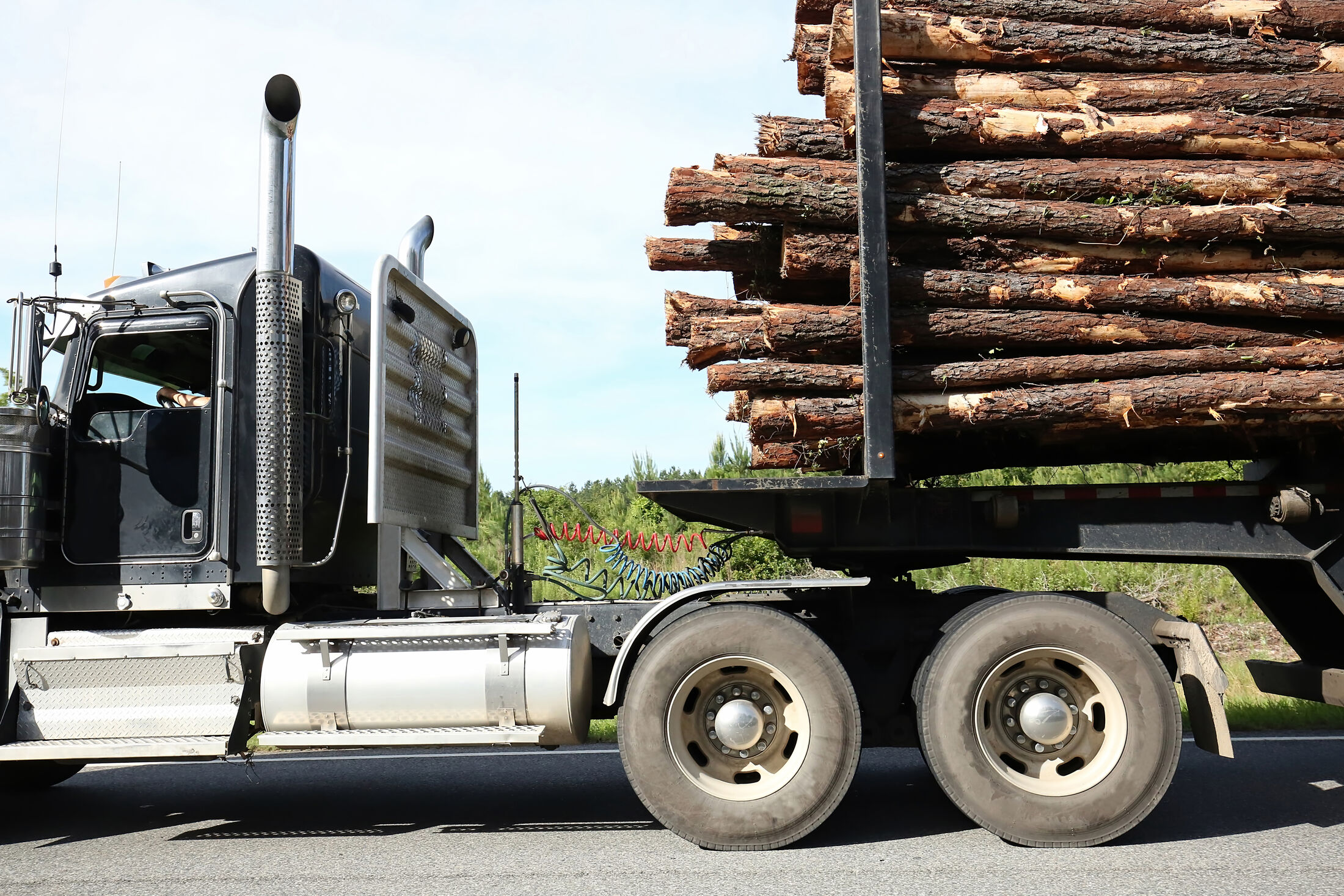 Log truck physical damage